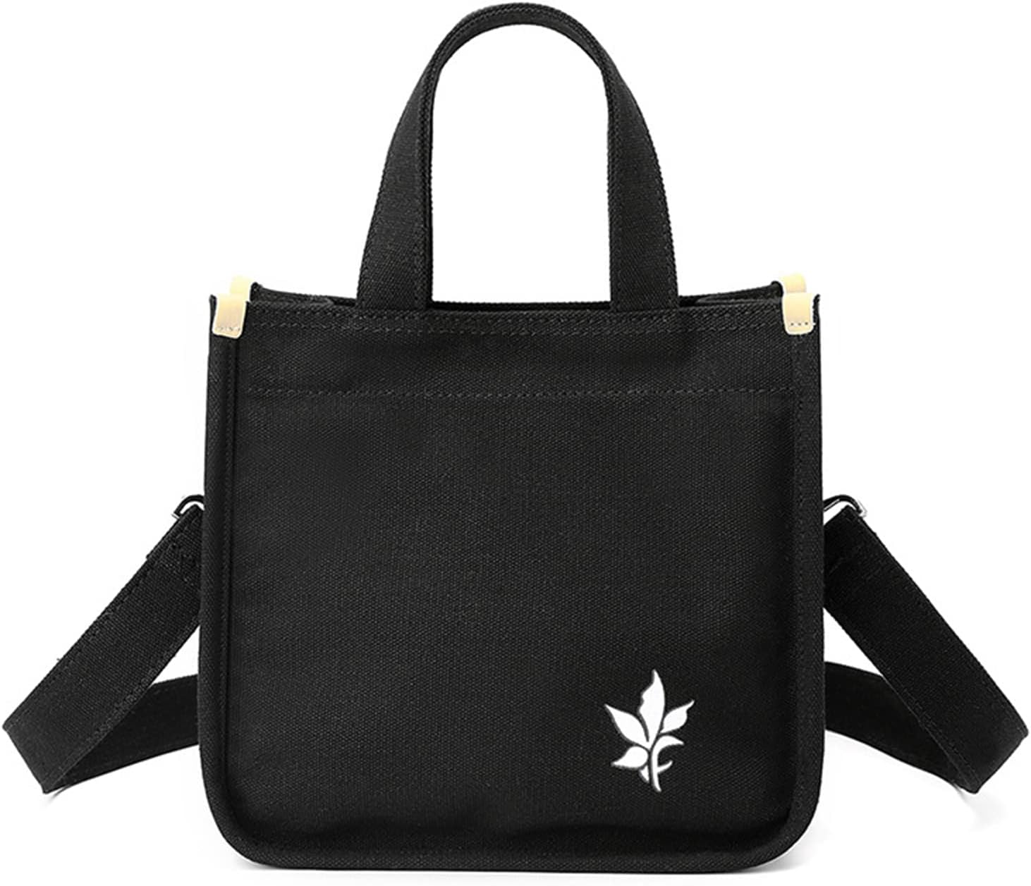 CORIOS Women Handbag Shoulder Bag Canvas Crossbody Bag Casual Messenger Bag Multifunctional Top Handle Bag Satchel Bag for Travel Shopping Work Party Office Black A
