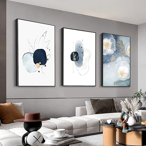 3 pares de lienzos enmarcados para pared, arte abstracto bohemio de flores para sala de estar, dormitorio, comedor y oficina, decoración de pared,
