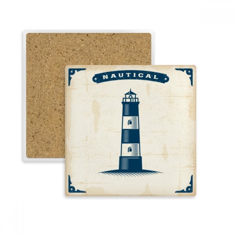 Coaster tasse absorbant pierre phare militaire de navigation multicolore