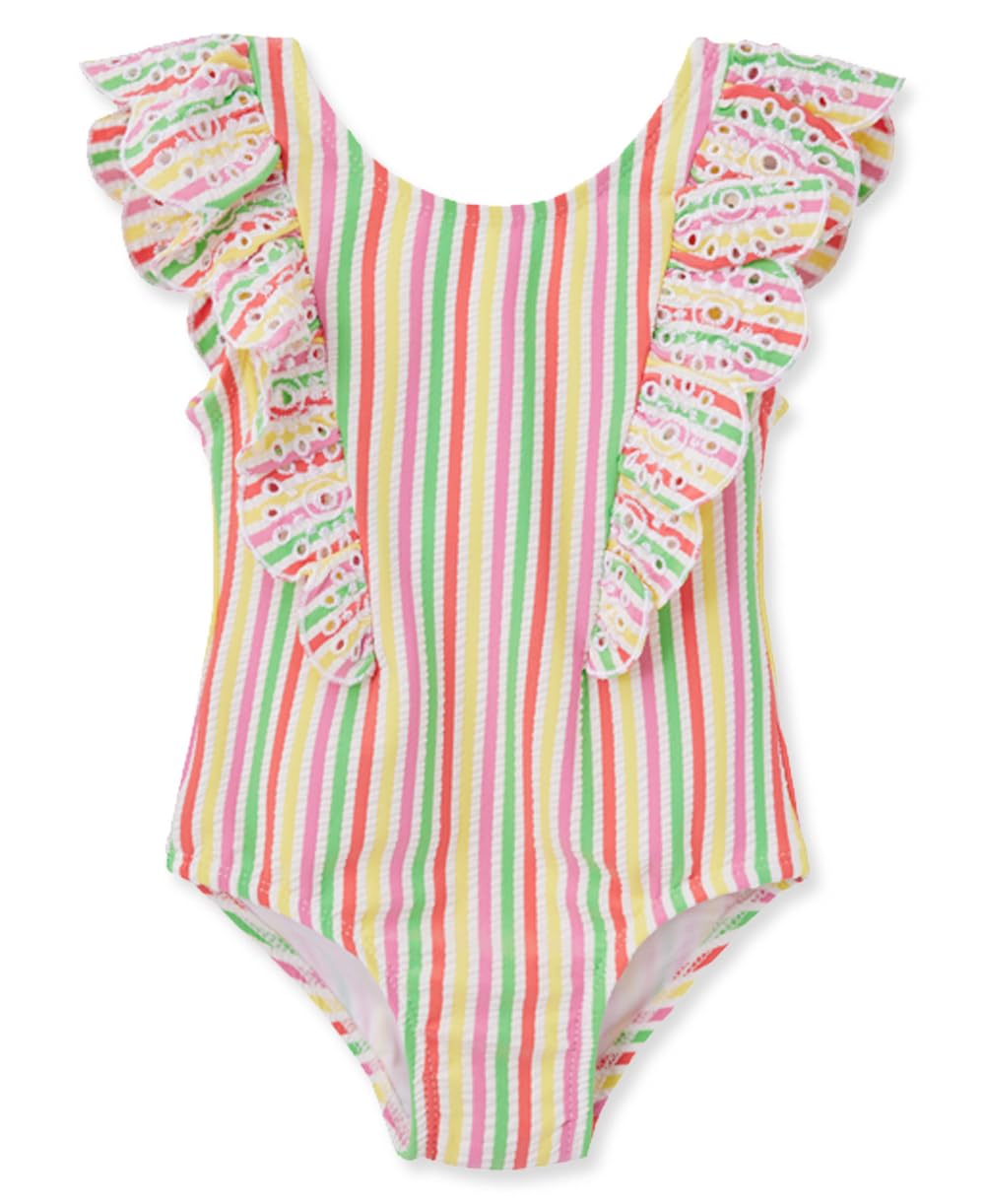 Little Me Baby-Girls Little Girls' UPF 50+ Sun Protection One Piece Swimsuit