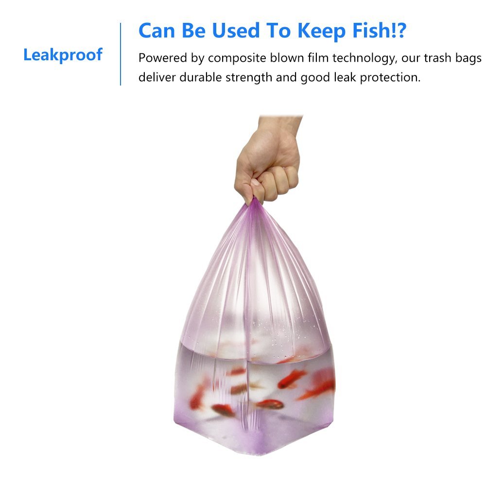 Pequeñas bolsas de basura Purring para dispensador rápido, bolsas de basura con diseño bonito y compacto paquete para 15 litros, 100 piezas.