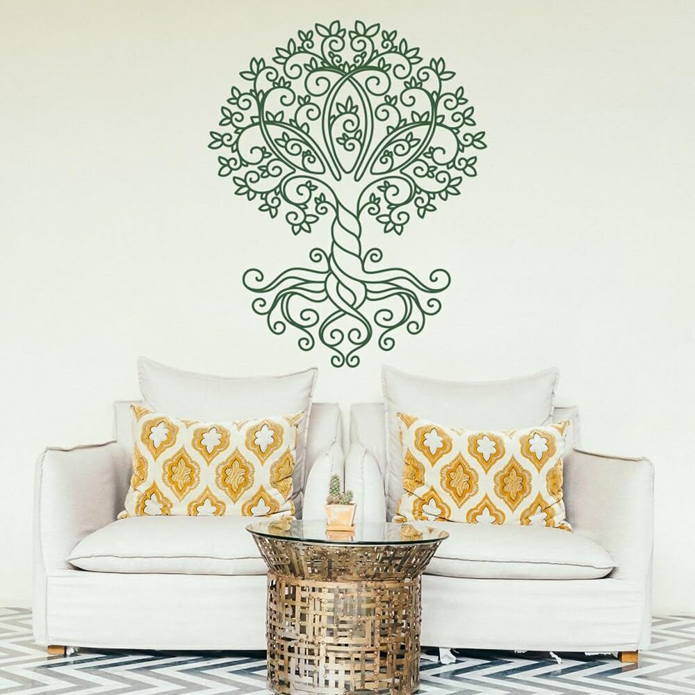 GADGETS WRAP Vinyl Sticker Tree of Life Wall Decal Removable Vinyl Decal Dark Green Wall Decal