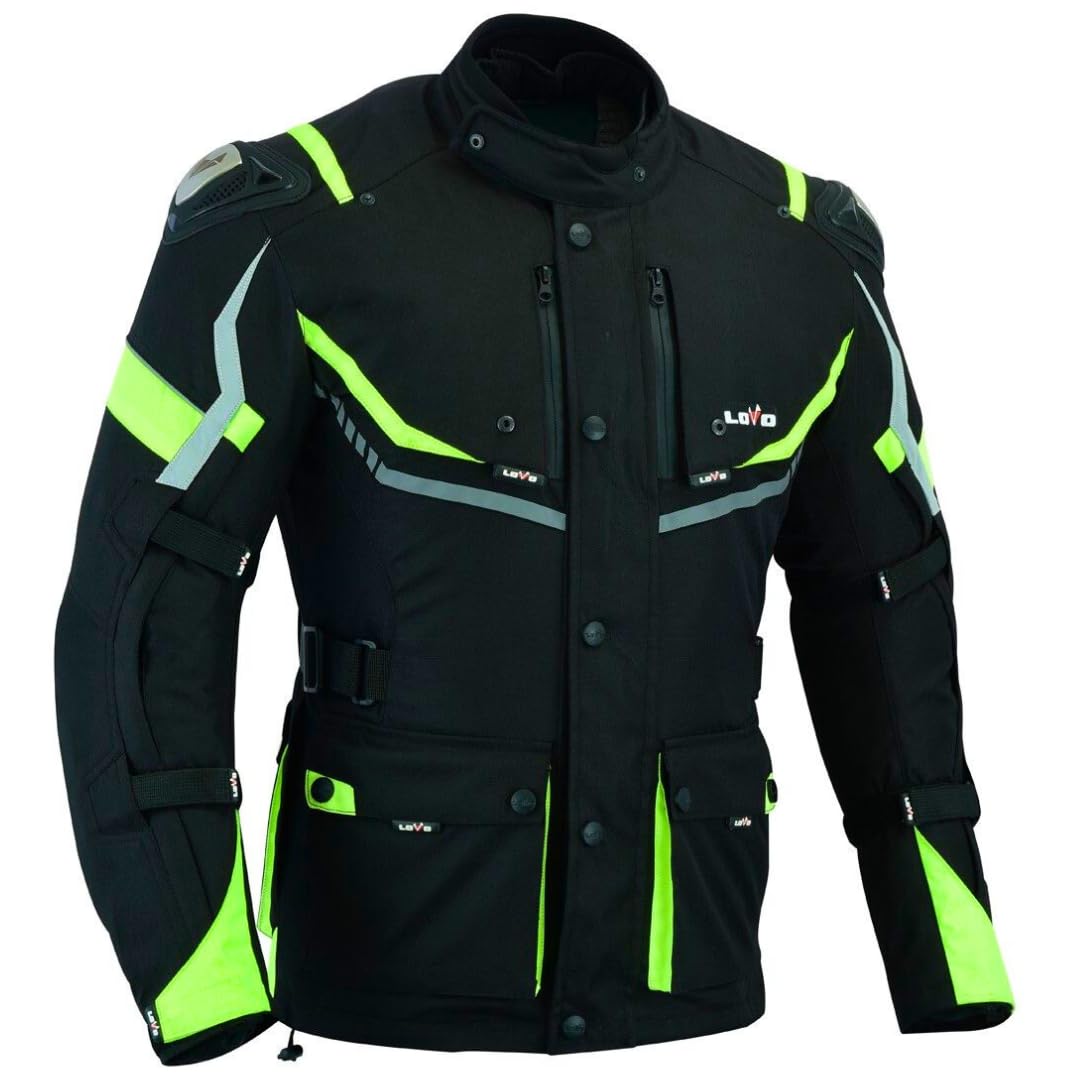 LOVO - Chaqueta Moto Tricapa 4 Estaciones Hombre - Chaqueta Moto Hombre con Protecciones Homologadas para Invierno y Verano - Cazadora de Alta Protección Longitud 3/4 - Funcionalidad y Seguridad Total