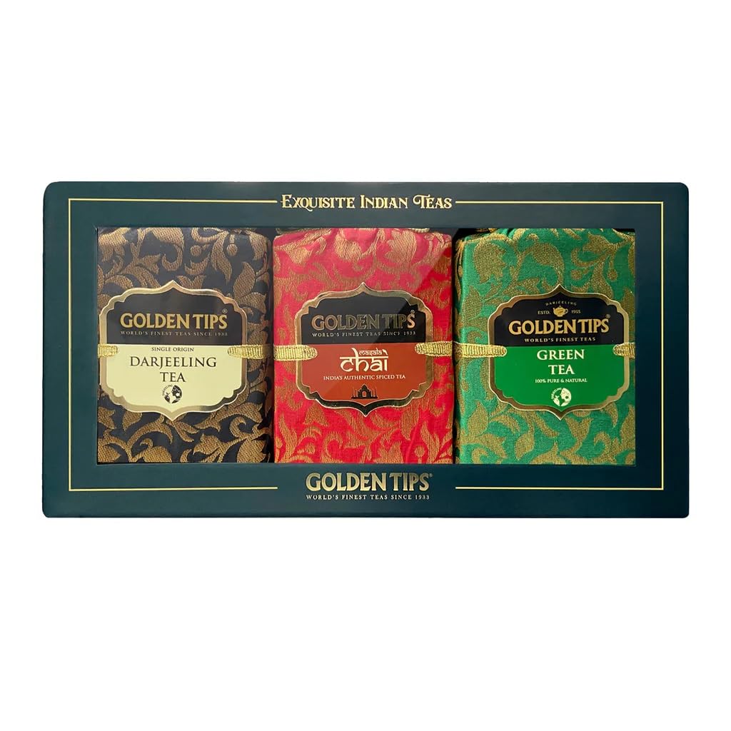 Golden Tips Healthy/ Natural and Organic Combo 3-in-1 Tea Box Green Tea, Masala Chai and Darjeeling Tea in Handmade Paper Box (Pac of 3, 50 Gram Each), 150 gram (B074XCKHJ2) Amazon Price History, Amazon Price Tracker