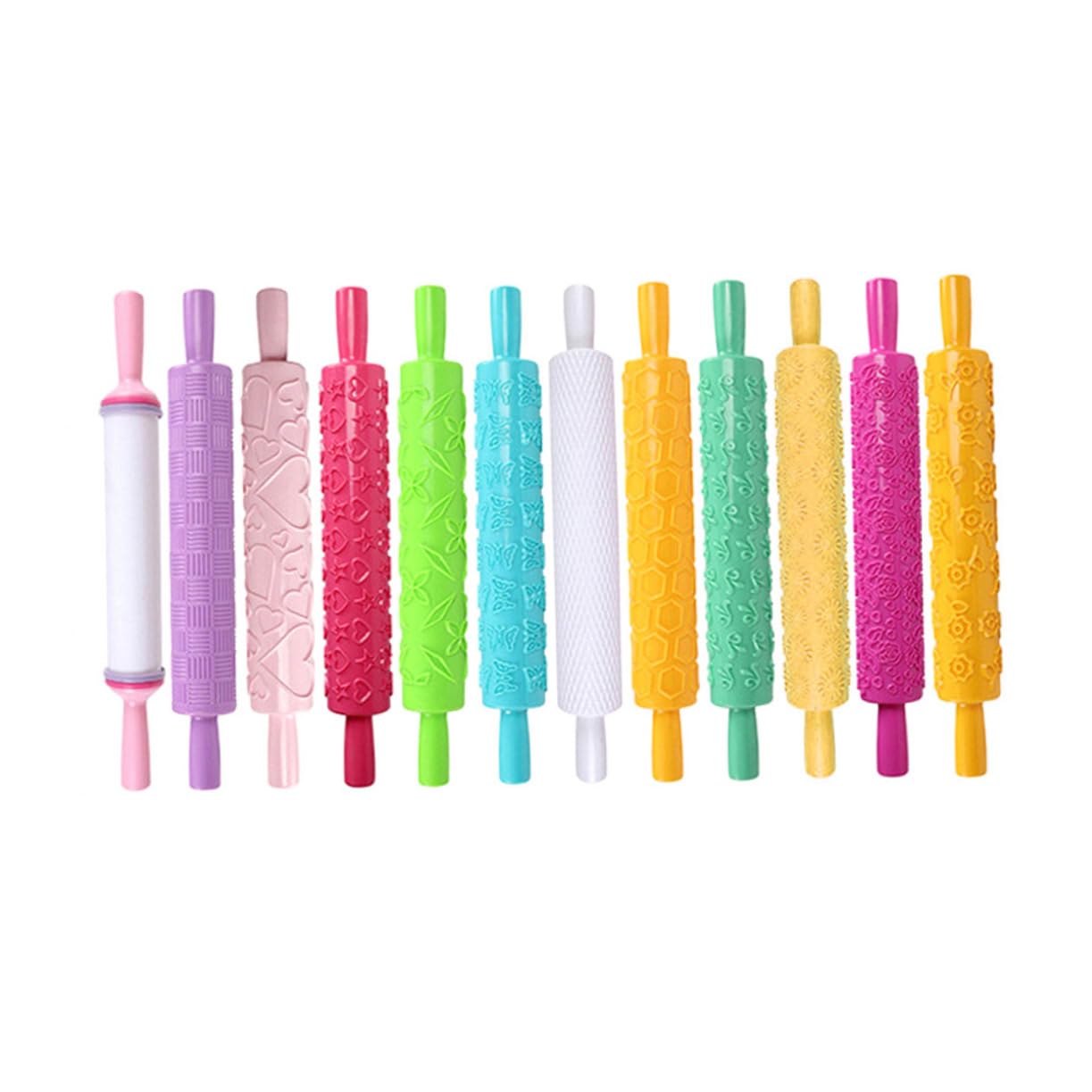 8piezas Rodillo De Plástico Multifuncional Para Embellecer Pasteles Herramienta De Decoración Para Cocinar Casa Para Fondant y Aleatorios