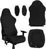 4 Pieces Protective Cover for Gaming Chair Cover Scratch Resistant Covers Office Chair Cover Set for Computer Chairs Armchairs Swivel Chairs Gaming Chairs (Black)