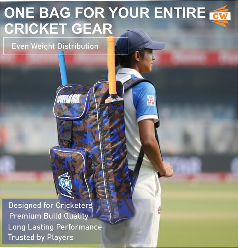 Image of CW Tournament Cricket Training Kit All Things | Right & Left Hand Full Cricket Set | for Girls & Boys Batting Gears Backpack Bag (4, Right Hand)