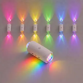 Motion Sensor Night Light, USB-C Rechargeable RGB Wall Light (1 Pack)