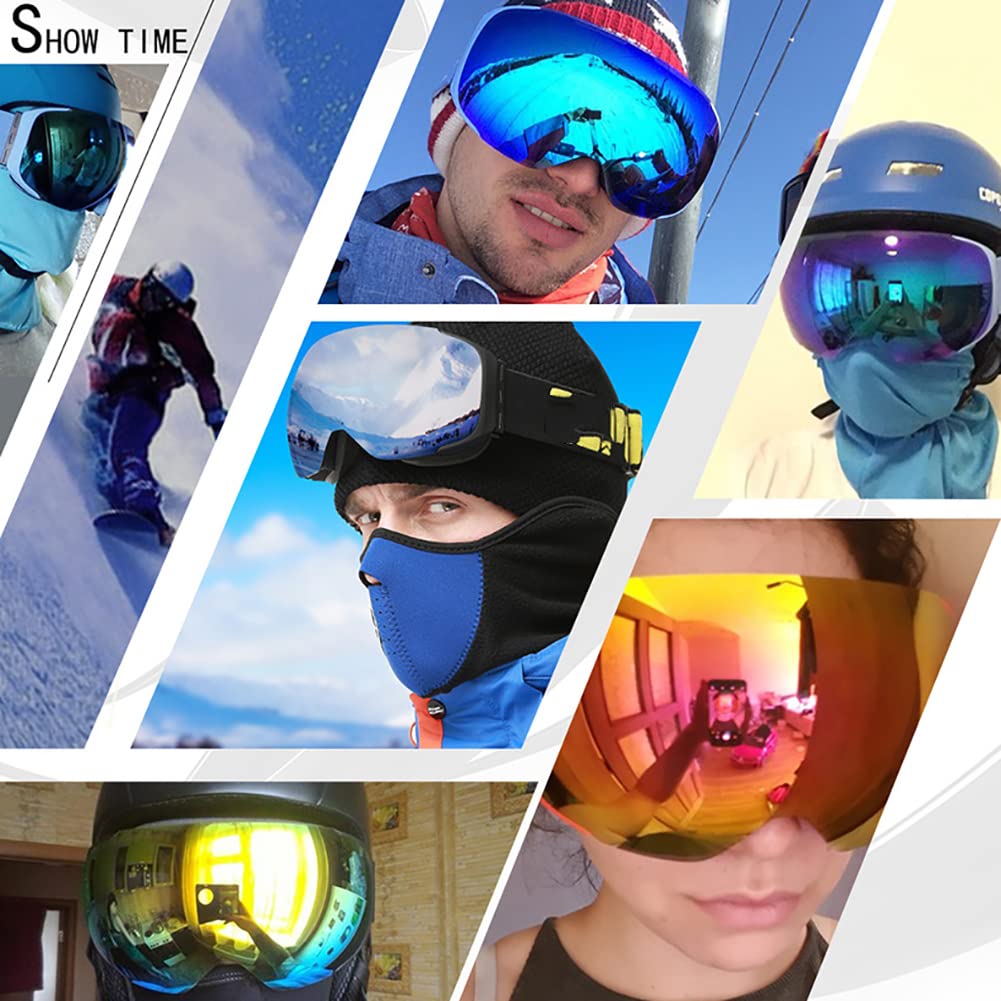 Lunettes de ski pour enfants, lunettes de ski, avec verres antibuée à double couche, lunettes de ski de protection, adaptées aux hommes, aux femmes et aux adolescents, équipement de ski, de patin