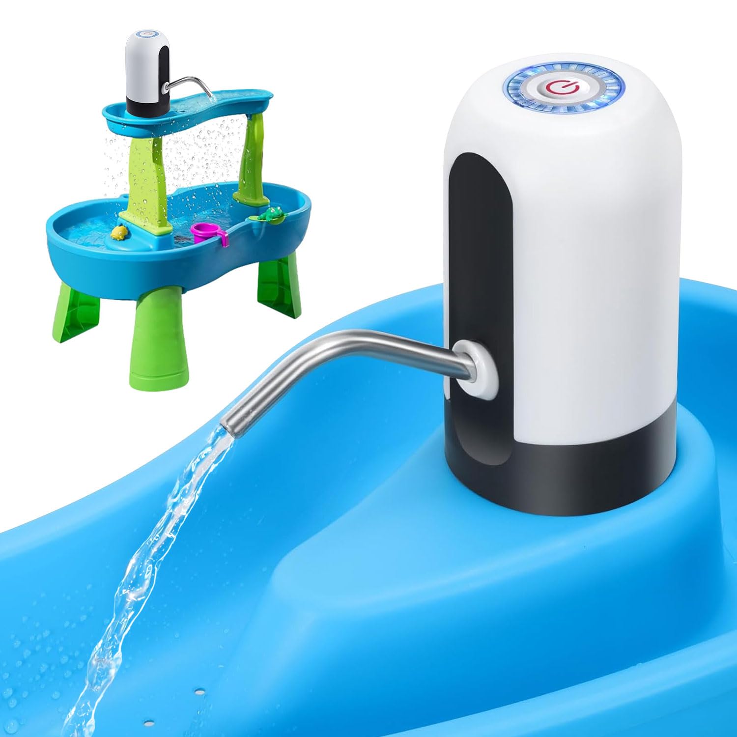 Water Pump for Water Table, Portable Pump for Kids Sand Water Play Table Work Continuously for 2 Hours, Toddler Activity Table Accessories Fun Summer Outdoor Toys for Kids
