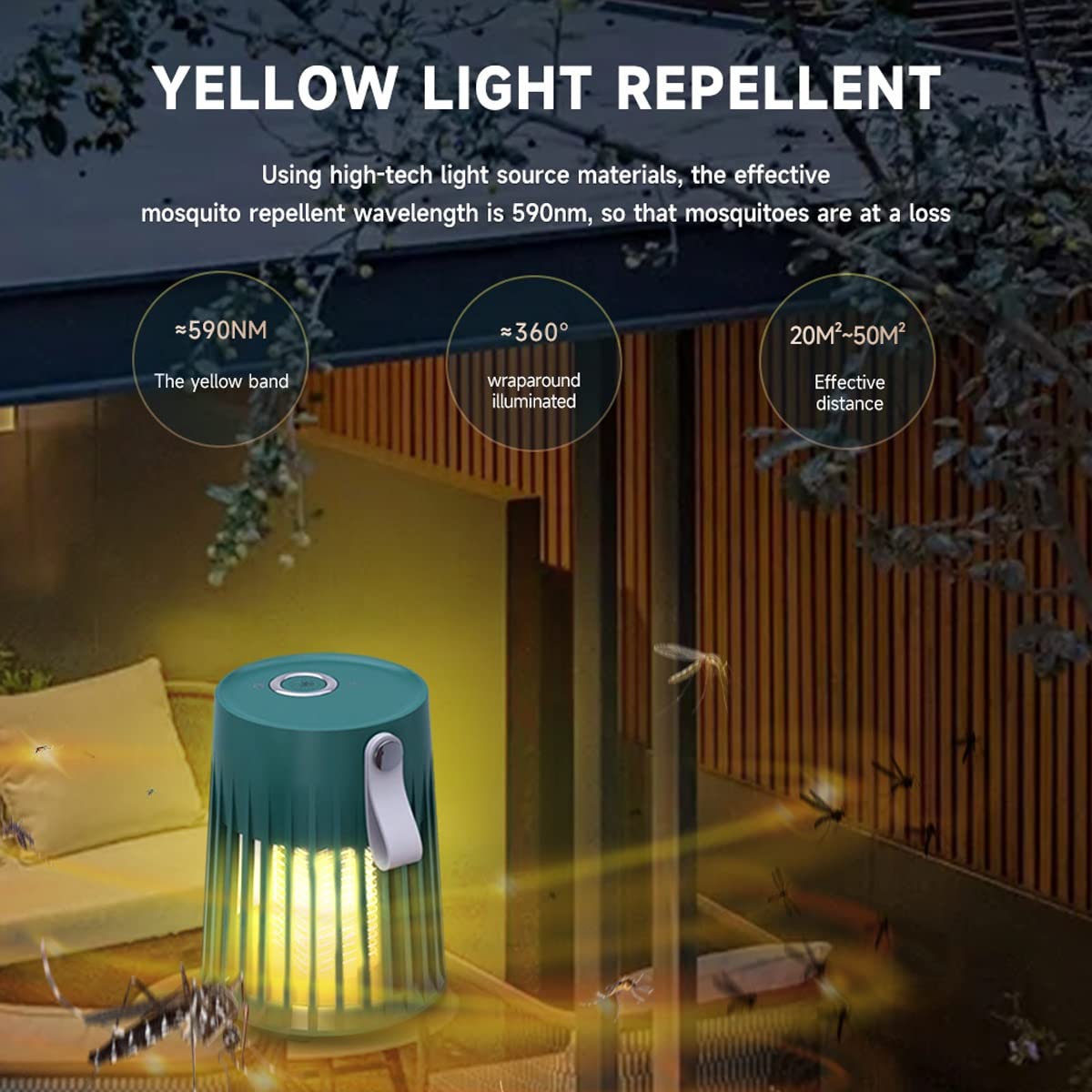 TEmkin Lampada antizanzare, antizanzare Ricaricabile con Anello per Appendere, antizanzare Elettrico Portatile USB per casa, Camera da Letto, Esterno, Campeggio, Cortile, Patio (Rosa)