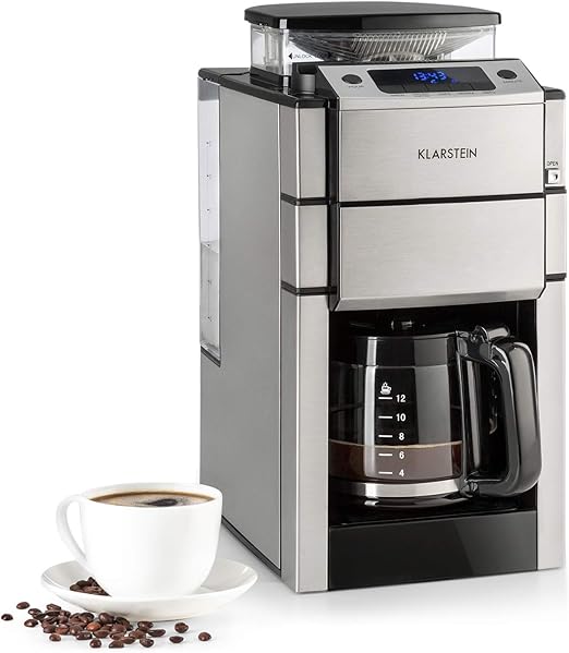 Klarstein Filter Coffee Machines with Grinder, 1000W Grind and Brew