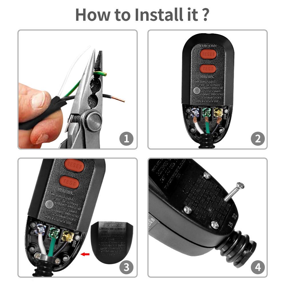 Buy OAONAN GFCI Replacement Plug Assembly 3 Prongs 10 Amp 3 Wires with
