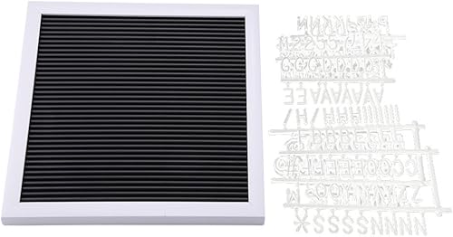 Tablero de letras de fieltro con mensajes con letras blancas intercambiables, símbolos de números para oficina de restaurante (# blanco), tablero de