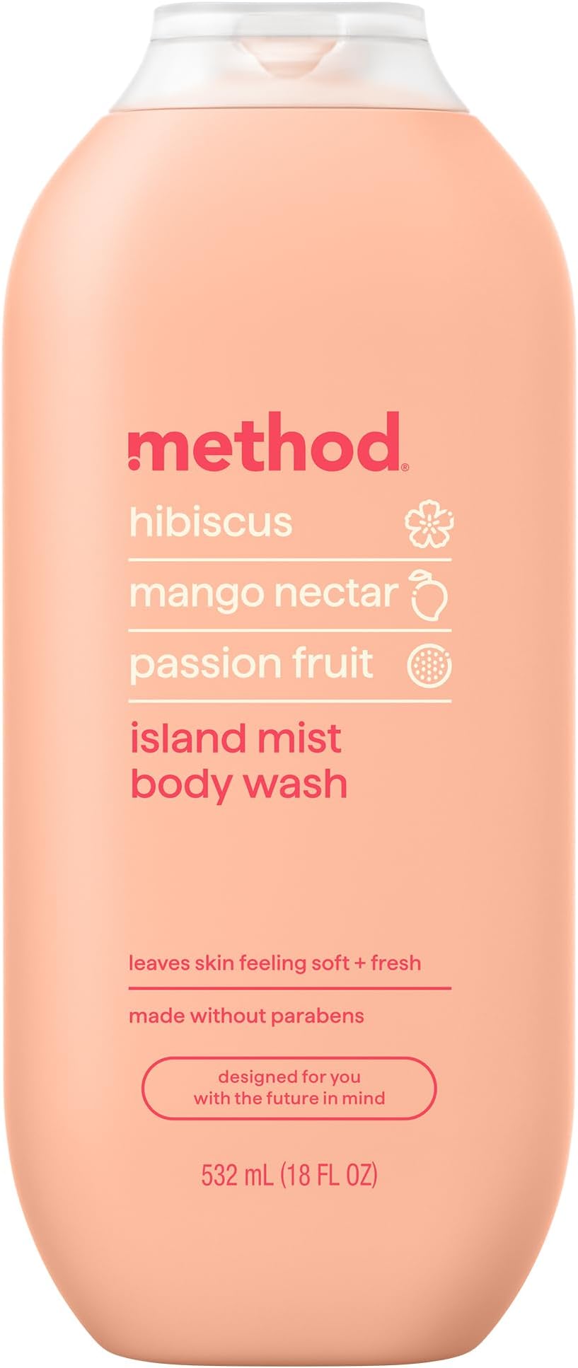 Body Wash, Island Mist - Leaves Skin Feeling Soft & Moisturized, Made Without Parabens, Notes of Hibiscus, Mango Nectar & Passion Fruit, 18 fl oz