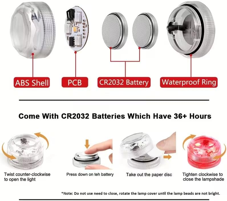 Miniatura 4 de Mini luces LED sumergibles RGB con control remoto, mini velas de té subacuáticas sin llama, pequeña luz LED para fiesta de boda, jarrón, luces de