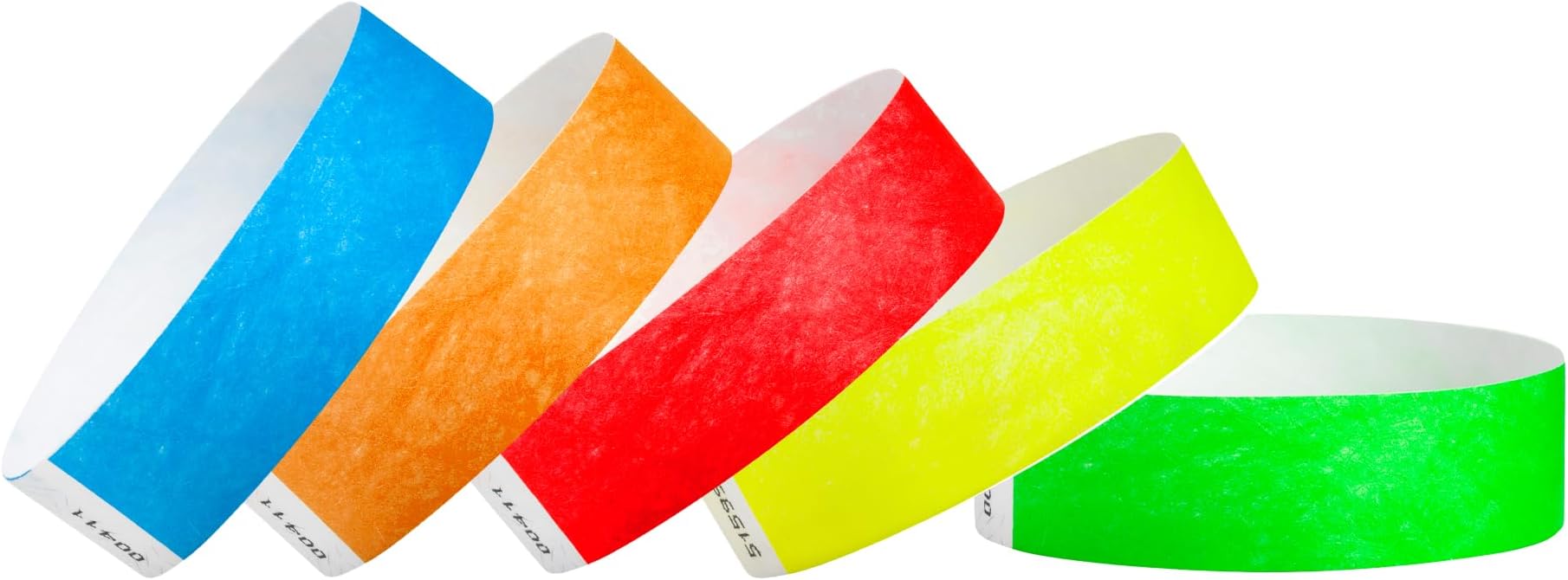 WristCo Variety Pack 3/4" Tyvek Wristbands - Red, Orange, Yellow, Green, Blue - 200 Pack Paper Wristbands for Events