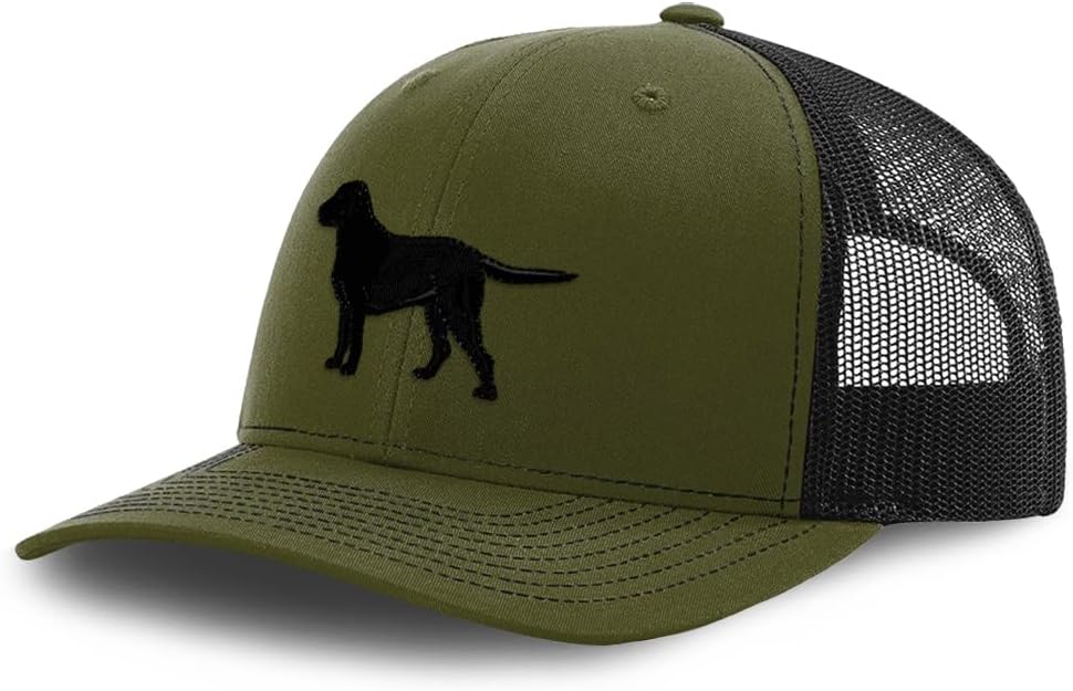 Richardson Mesh Cap Hat Embroidered Black Labrador Retriever Lab Embroidery Trucker Hats for Men & Women