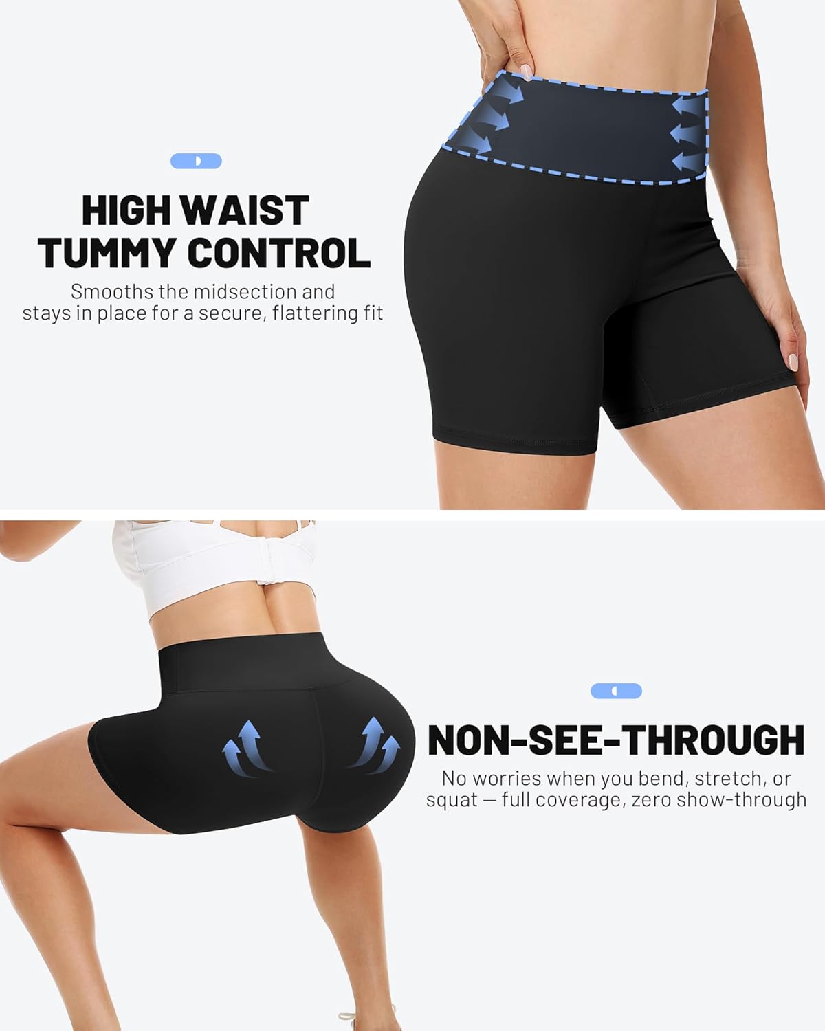 Runhit Women's Workout Biker Shorts - 3"/5"/8" High Waisted Tummy Control Spandex Booty Shorts for Volleyball Gym Yoga Dance - Image 3