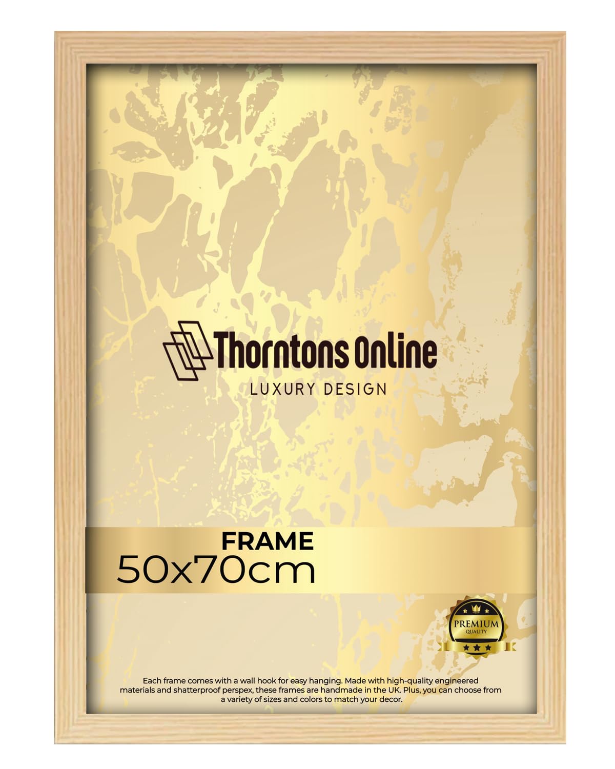 Poster Frame - Pine 50x70cm mdf backing with both ways hanging hooks |Picture Photo frame 70x50cm |Acrylic front | Home & Office Decor