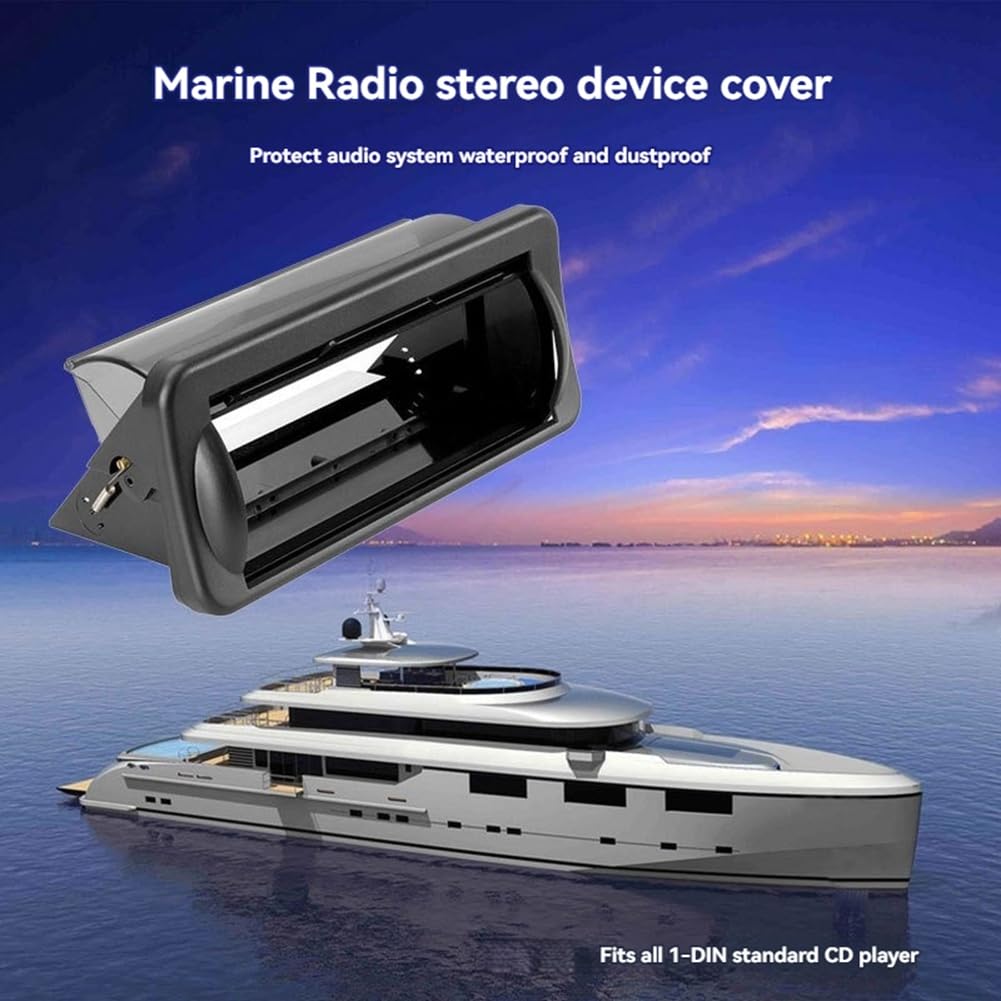 Osłona do głównego urządzenia radiowego stereo morskiego, ochrona przed rozpryskiwaniem/ochrona przed kurzem do łodzi/jachtu/przyczepy kempingowej, radia, CD, MP3, DVD