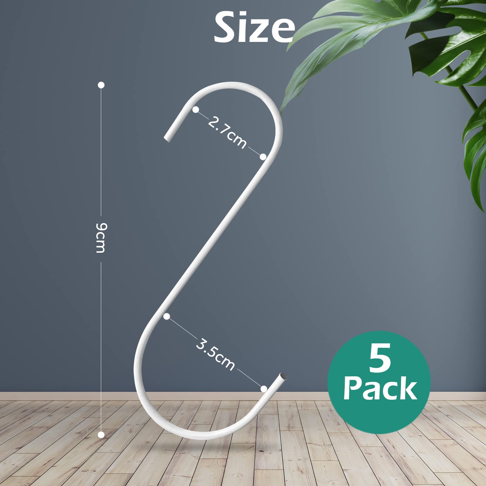 GeeRic 5PCS Ganci a Forma S, Ganci per Umidificatore per Radiatore Multifunzione Appeso Gancio in Ferro Metallo Attaccapanni per Bagno,Camera, Soggiorno,Ufficio,Cucina