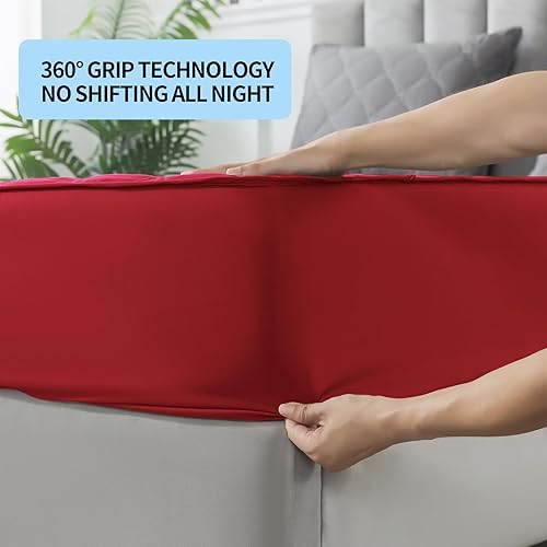 Miniatura 4 de Protector de colchón impermeable - Funda de colchón tamaño Queen silenciosa y estilo sábana ajustada Protección completa para cama tamaño Queen