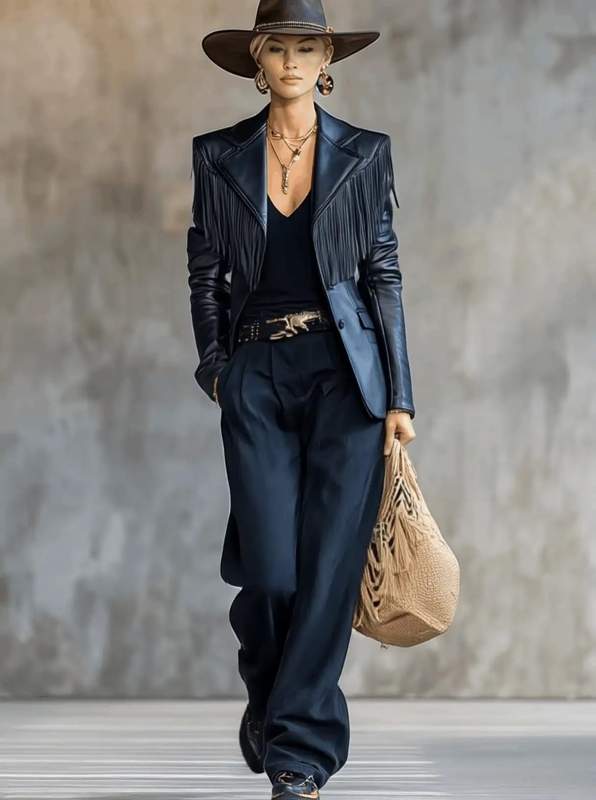 Blazer De Mujer De Piel Sintética con Flecos Chaqueta De Traje De Piel Sintética Negra con Borlas Manga Larga Cuello con Solapa Blazers Estilo Western Retro Chaquetas De Motociclista Ropa De Abrig