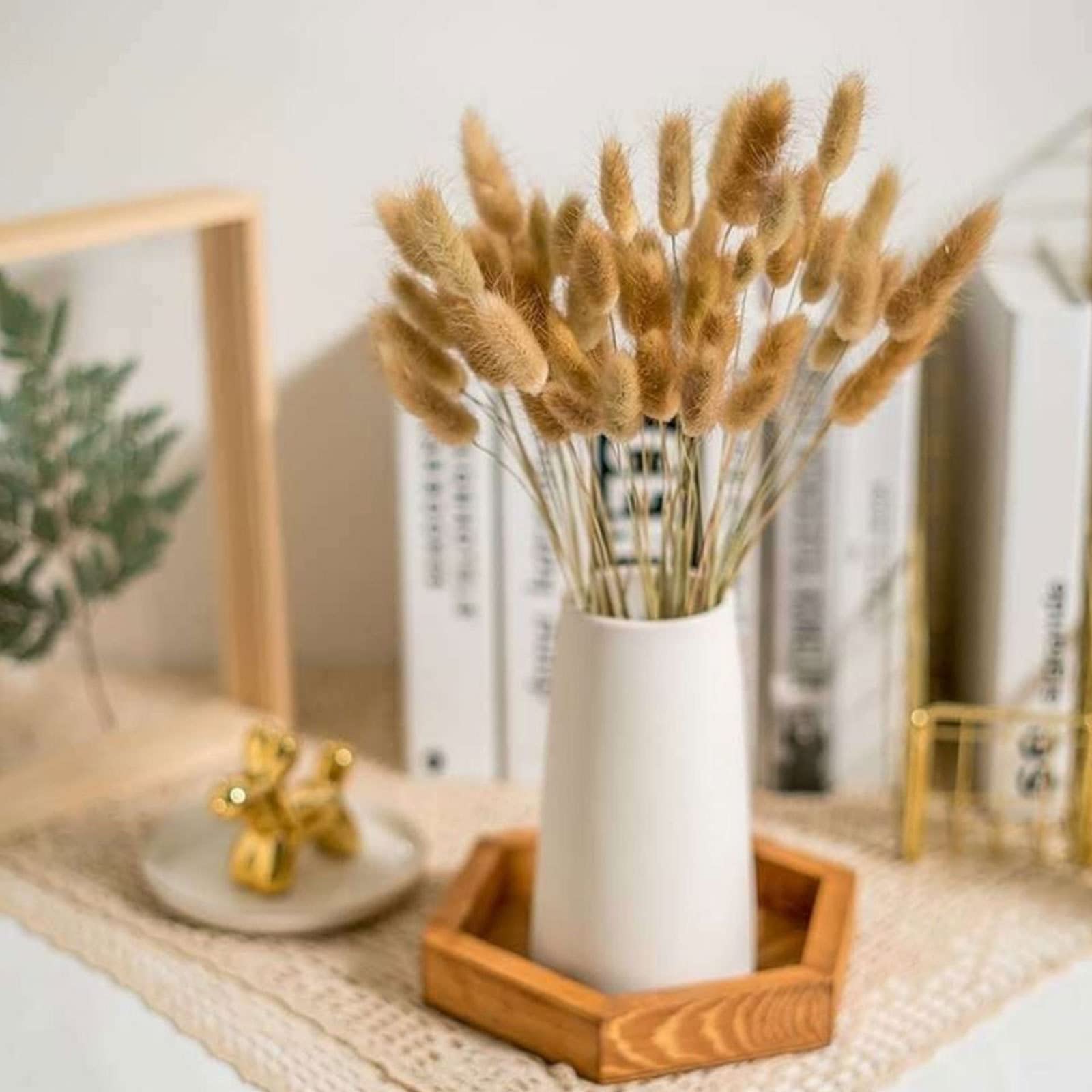 100 pièces Herbe de Pampa séchée de 50,8 cm de Haut. Herbe séchée de Fleur éternelle pour la décoration de la Maison de Mariage Arrangements Floraux Accessoires Photo, Couleur Primaire