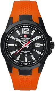 swiss alpine military by Grovana 7058.1879 Men\'s Watch, Orange 10ATM, Strap, Strap