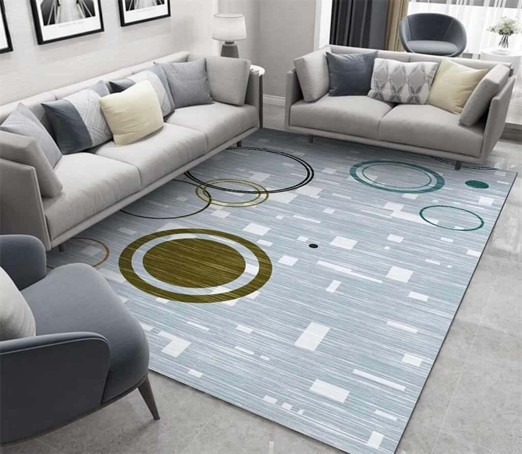 Tapis antidérapant cuisine et chambre bleu 100x200cm ultra stable