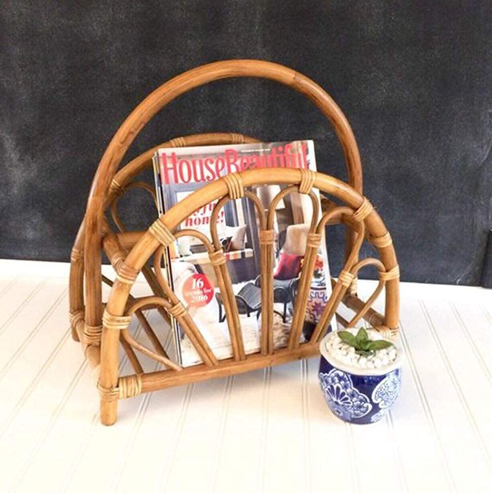 HM SERVICES Stylish Rattan Cane Magazine Holder (43 x 22 x 42) ? Natural Finish-picture-14