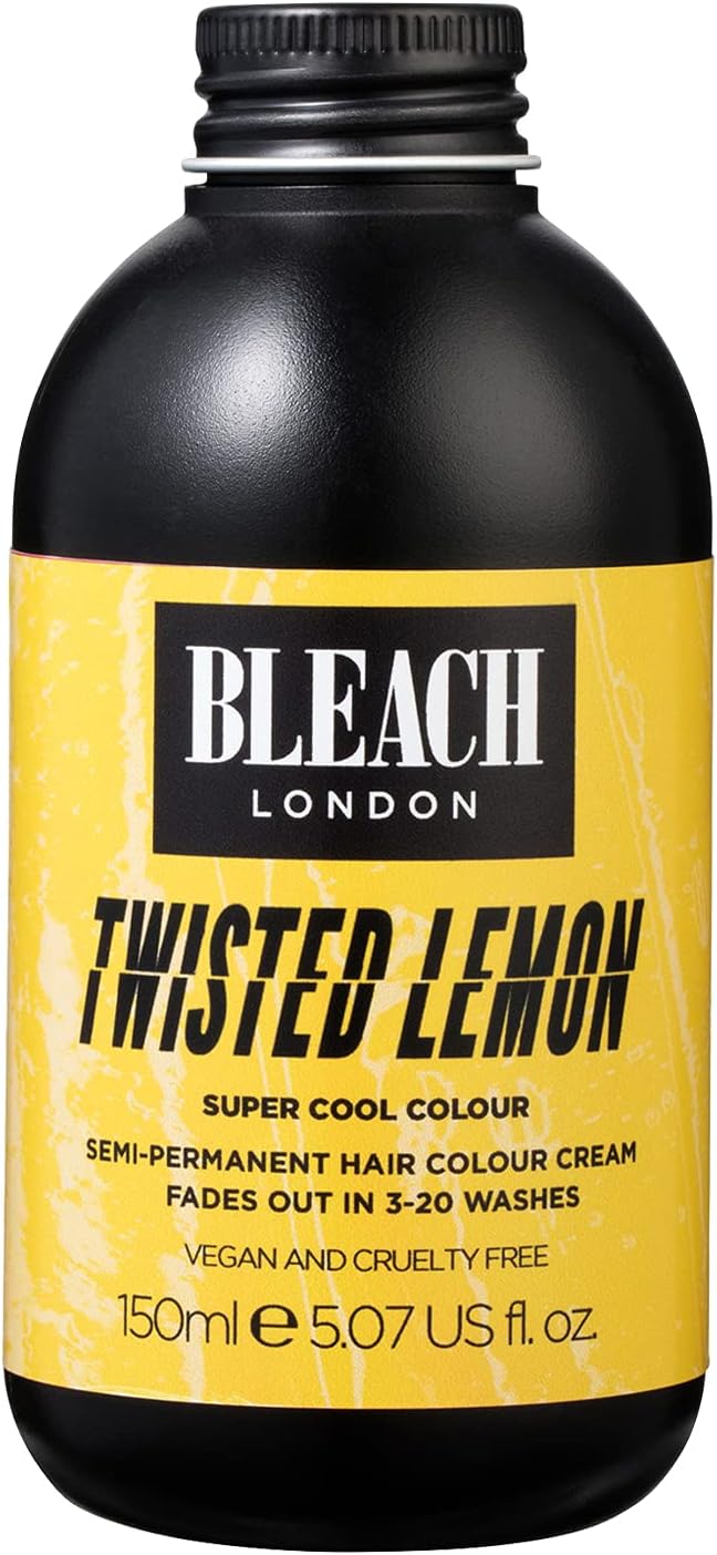 Twisted Lemon Super Cool Color - Semi-Permanent Hair Color, Zesty Yellow, Vegan, Cruelty Free, Vibrant Temporary Hair Color Cream, 5.07 fl .oz