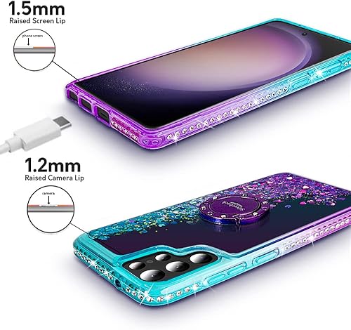 Miniatura 4 de Silverback Funda protectora delgada para Samsung Galaxy S23 Ultra para Samsung Galaxy S23 Ultra 5G, con soporte de soporte, para niñas y mujeres,