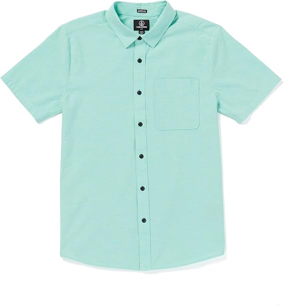 Chemise Homme Volcom Manches Courtes - Gris, Motif Ondulé, Coupe Moderne - Taille S