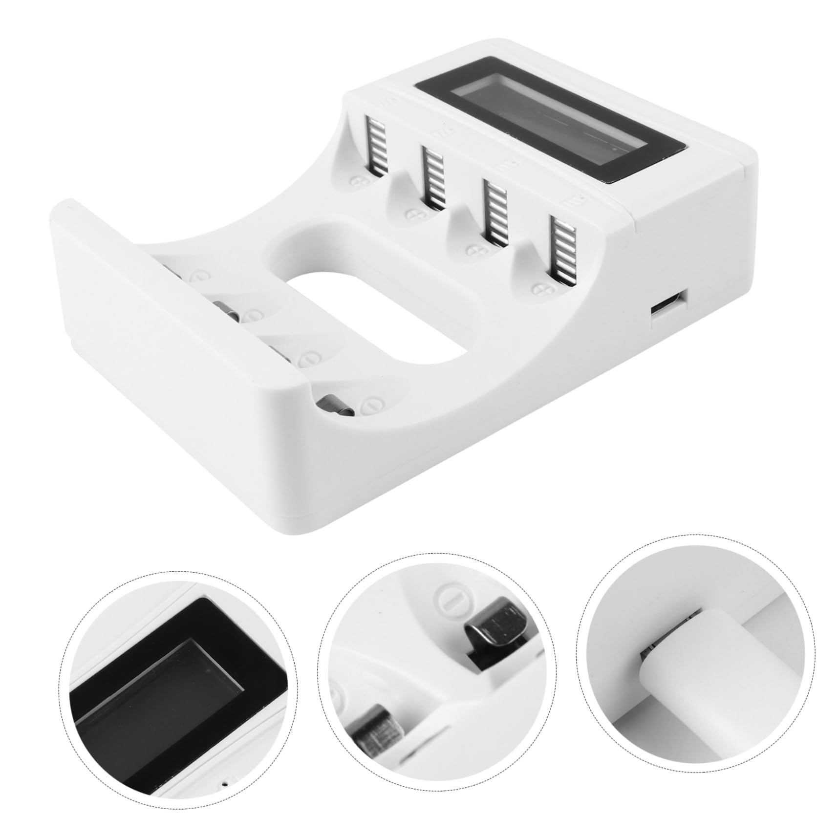 HEMOTON 3piezas Cargador De Batería LCD Inteligente Ranuras y Pantalla Carga USB para Baterías Recargables AA AAA Protección De Sobrecarga y Temperatura