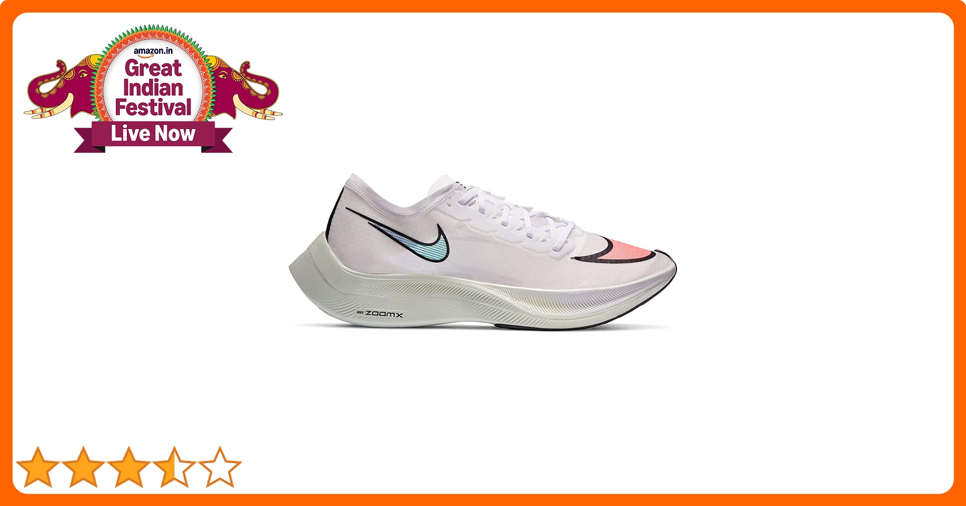 Buy Nike Mens Zoomx Vaporfly Next% White/Flash Crimson-Black