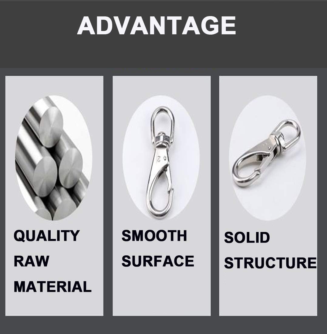 Stainless Steel Swivel Eye Snap Hook, Snap Clips Scuba Diving Clips, Bird Feeders, Lag Clips, Flag Pole Rope, Dog Leash Hook, Keychains, Anchor Chain