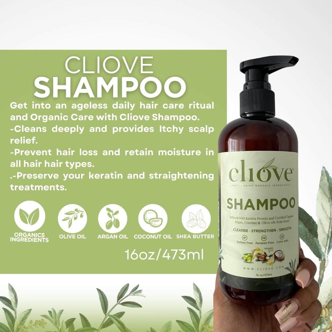 Shampoo | Hair Moisturizing Keratin Protein Treatment Infused with Argan Oil and Olive Oil | Anti Frizz Shampoo for Curly Wavy, and Straight Hair |16oz