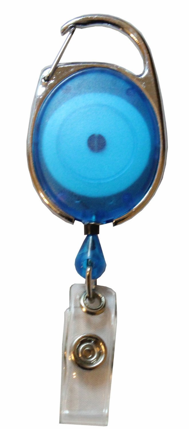 Customcard ltd Blue Yo Yo Premier Badge Reel Retractable ID Card Holder Pack of 25