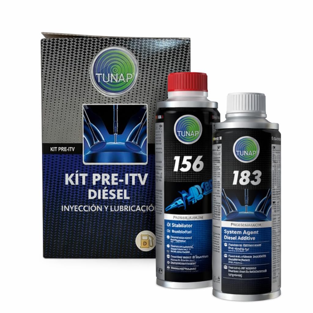 Kit ITV Diésel Aditivo Antihumos Diésel + Tratamiento Aceite – Reduce Emisiones, Humo y Opacidad – Limpia Inyectores y Motor – para Pasar ITV Diesel