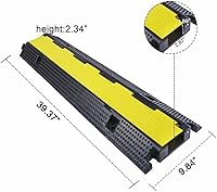 Vista 2 de Cubierta de cable de goma para rampa, protector de cable, rampas protectoras de manguera de alambre, 1 canal, capacidad de carga, 22000 libras