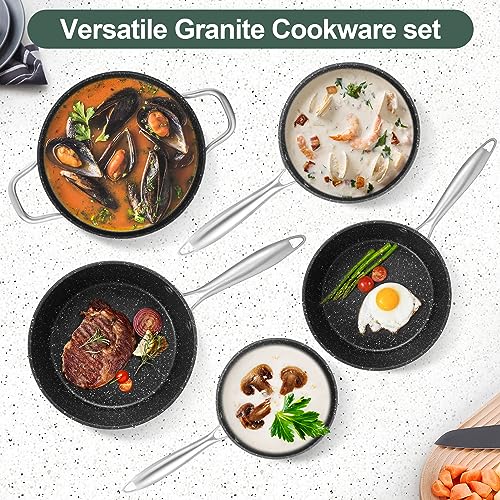 Pots-and-Pans-Set-Nonstick-10-Pcs-Die-Cast-Induction-Kitchen-Cookware-Sets-Granite-Non-Stick-Cooking-Set-with-5QT-Big-Pot-Oven-Safe-Handle-Nylon-Kitchen-Utensils-100-PFOA-Free