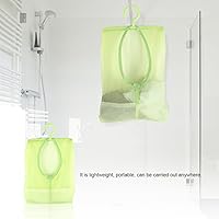Vista 3 de Bolsa de malla colgante con percha, organizador de almacenamiento multiusos para calcetines y ropa interior para baño y armario (verde)