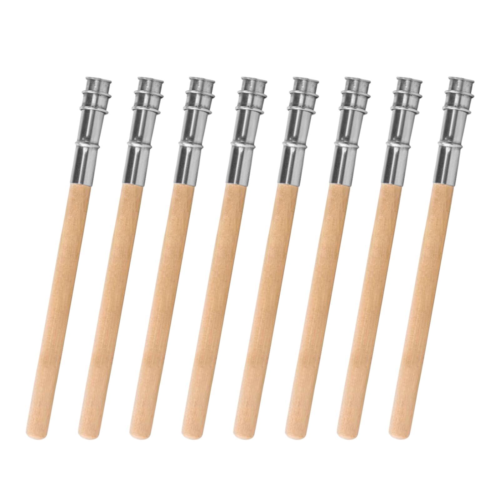 ZenithQuest 8 Pack Wooden Pencil Extenders, Adjustable Pencil Lengtheners with Aluminum Locking Ring, for Standard, Graphite, Coloured & Charcoal Pencils, Art, Office & School Supplies