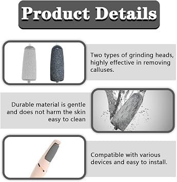 Flawless Replacement Heads for JML NuYou Pedi Foot Roller Product, Micro Foot File Replacement Rollers Compatible with JML Pedi Electric Roller for Feet Callus Remover & Smooth Skin(Black+Gray, 6 PCS)