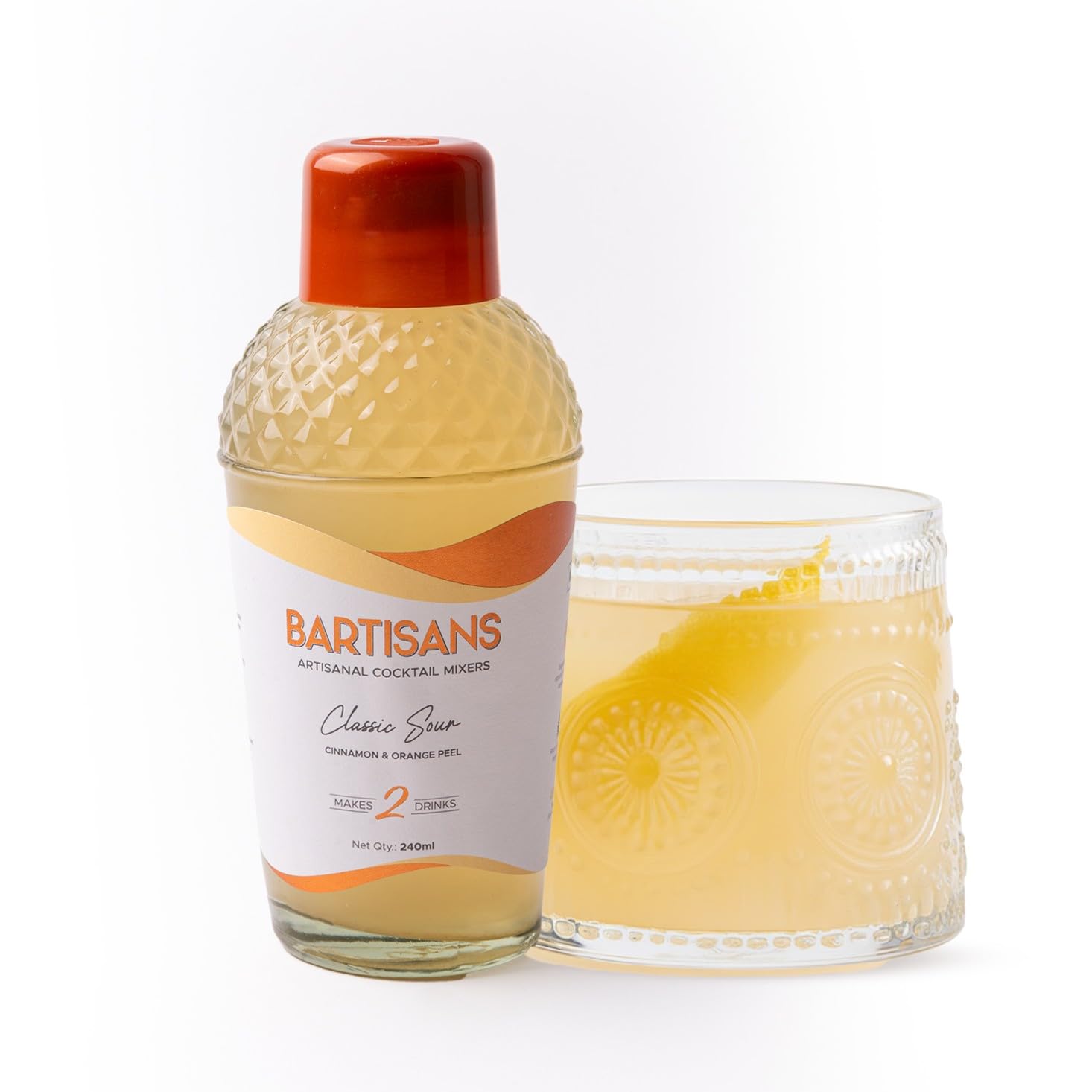 Bartisans Classic Sour Cocktail Mixer, Lemon Lime Syrup, 240 ml, Makes 2 Drinks, For Whiskey Gin Rum Vodka-picture-29