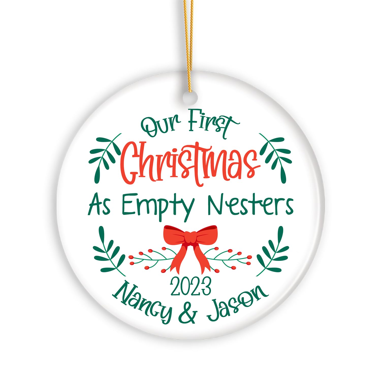 Personalized First Christmas As Empty Nesters Christmas Ornament, Custom Mr and Mrs Xmas Gift, Wedding Gift Keepsake Ornament