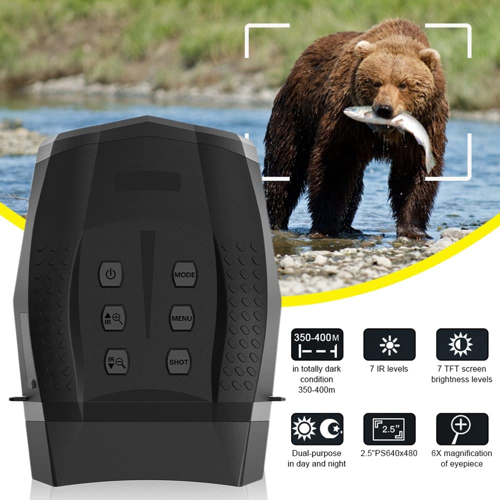 Night Vision Binoculars, Take Photo & 1080P Video in Darkness, 2.5in TFT Screen, for Complete Darkness, Hunting, Camping