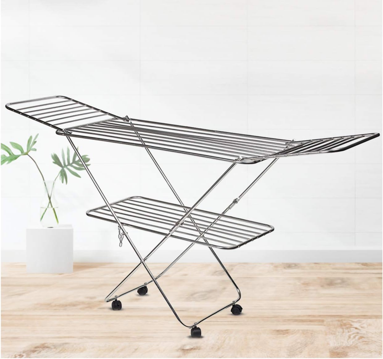 Plantex Stainless Steel Foldable Cloth Drying Rack/Cloth Hanger Stand ...